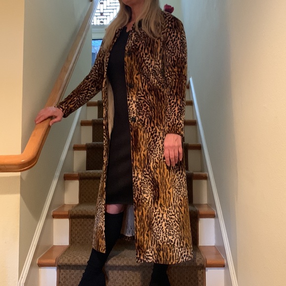 Stylish and versatile  leopard print long jacket or dress XS /S - Picture 1 of 10
